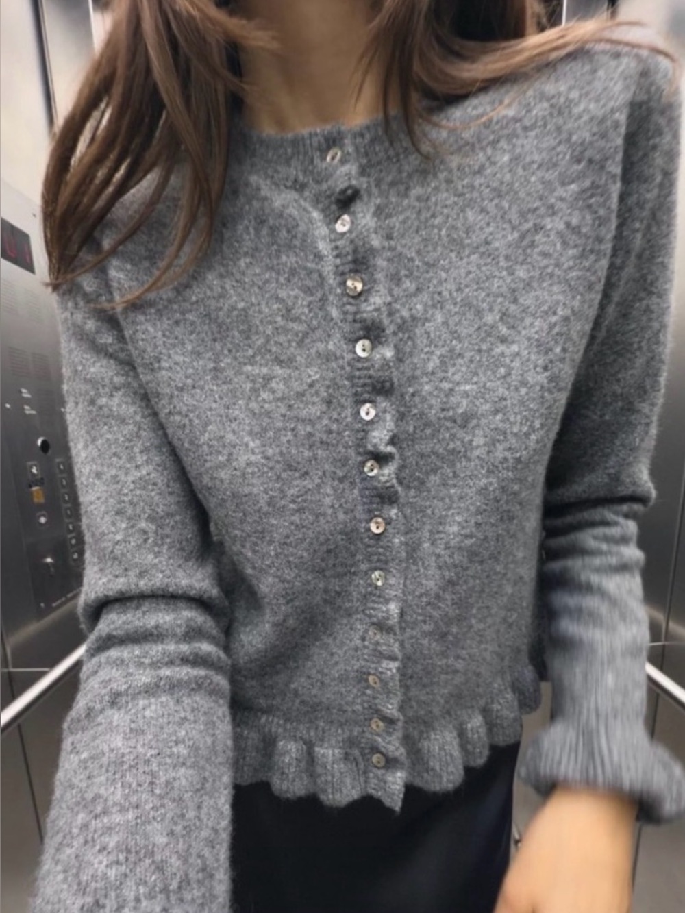 Zara ruffled cardigan sweater